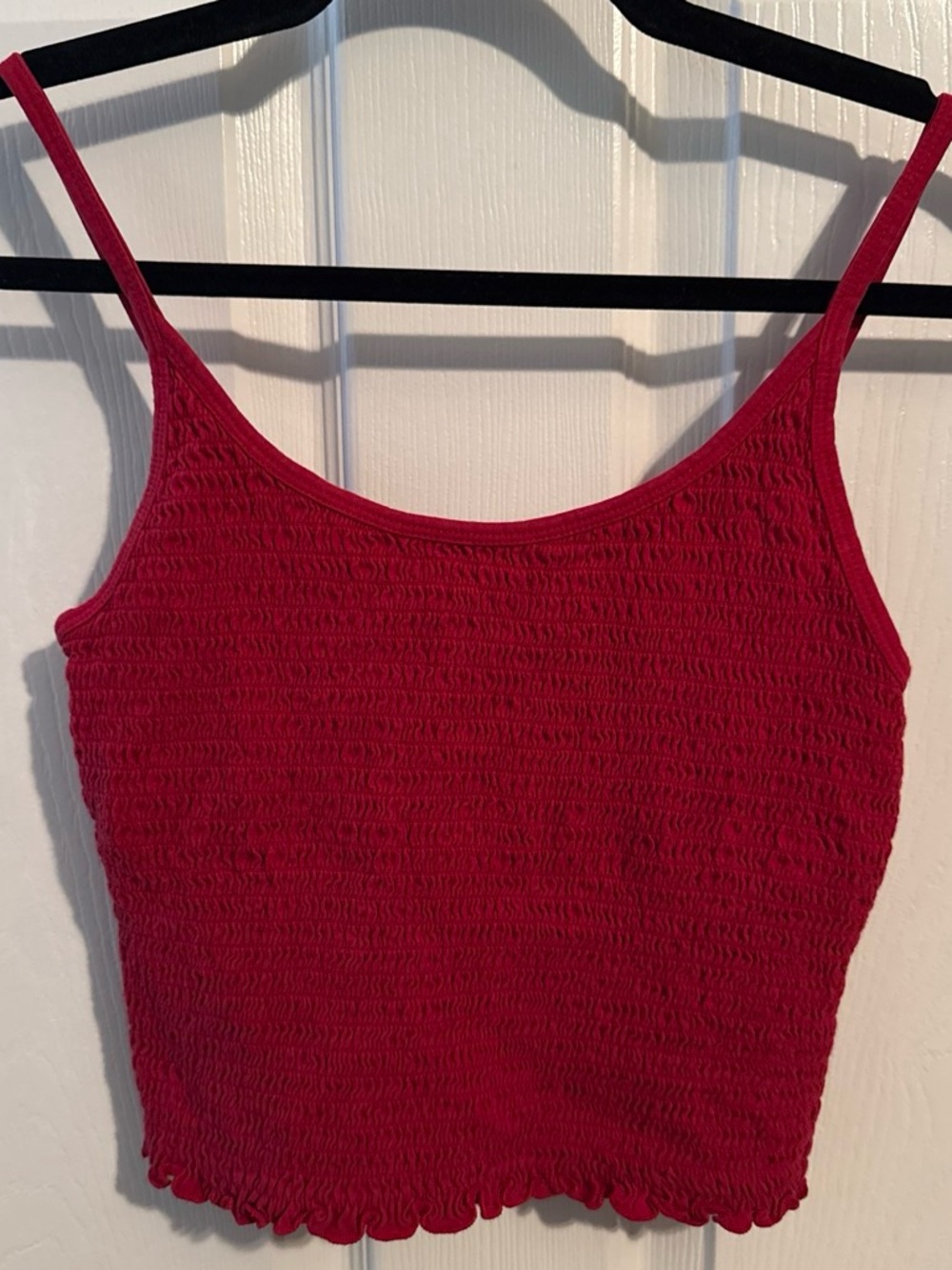 Hollister Red Smocked Spaghetti Strap Camisole